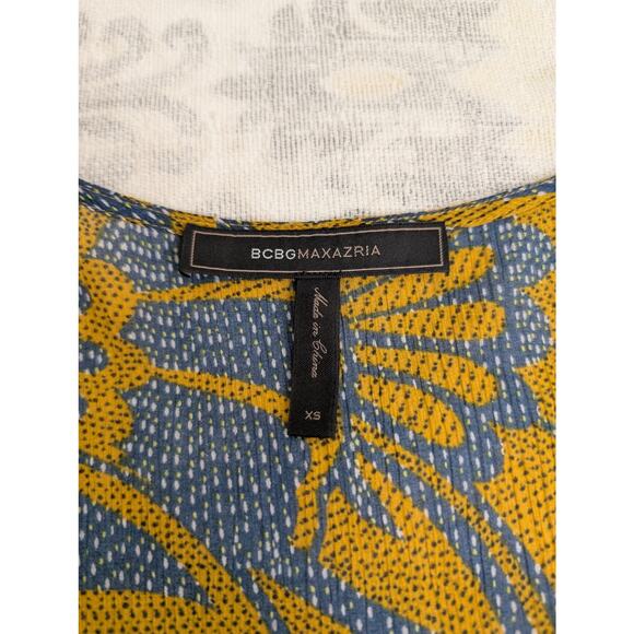 BCBGMAXAZRIA Ivy Cotton Silk Blocked Floral Print Tie Front Romper Size XS - Picture 7 of 13